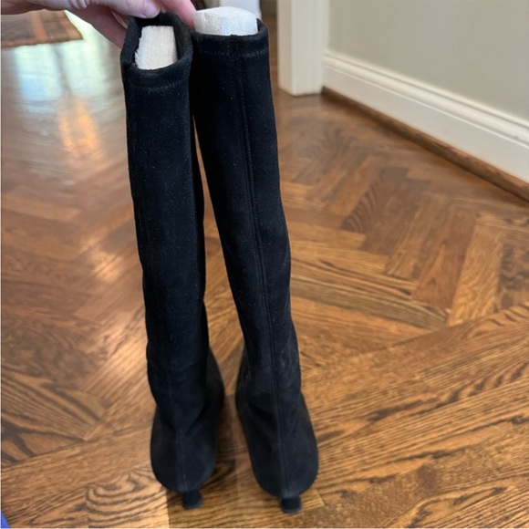 Stuart Weitzman Emphasis Black Suede Heeled Tall Boots | 6.5 - Picture 6 of 6